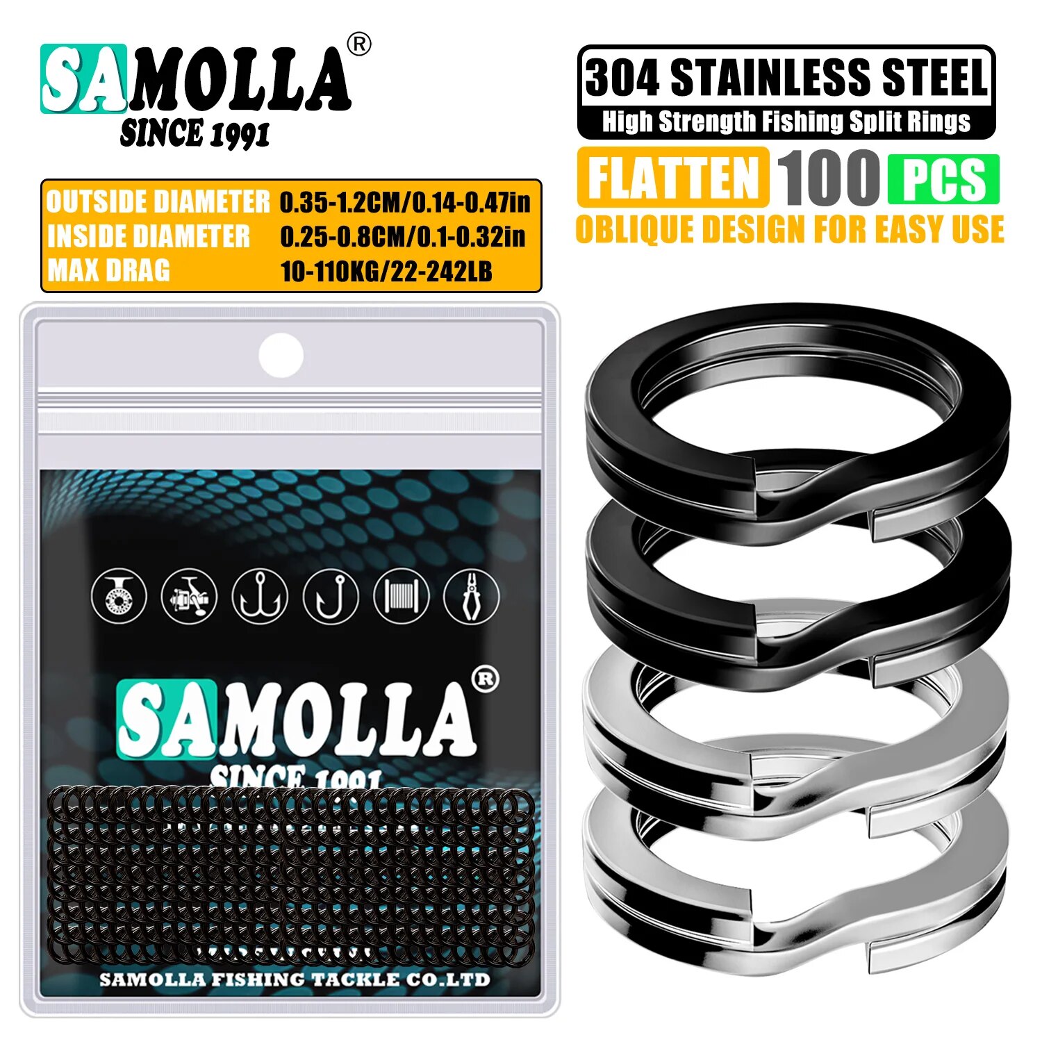100 Uds anillos divididos de P - Fishing Line Cutter reseña y precio